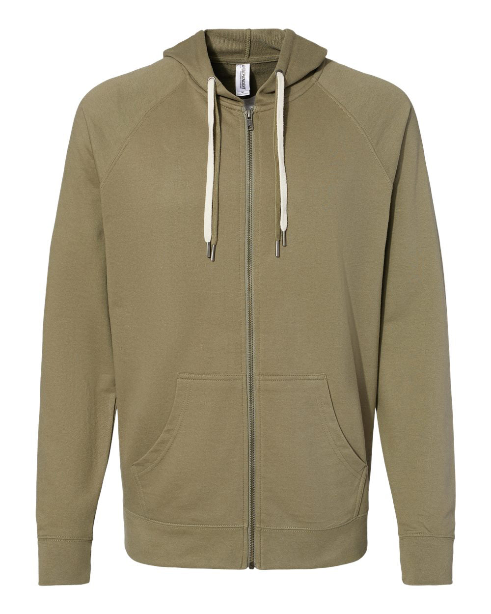 Unisex Lightweight Loopback Terry Zip Hood