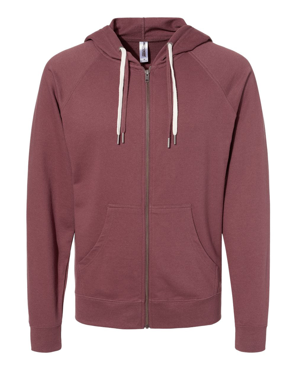 Unisex Lightweight Loopback Terry Zip Hood