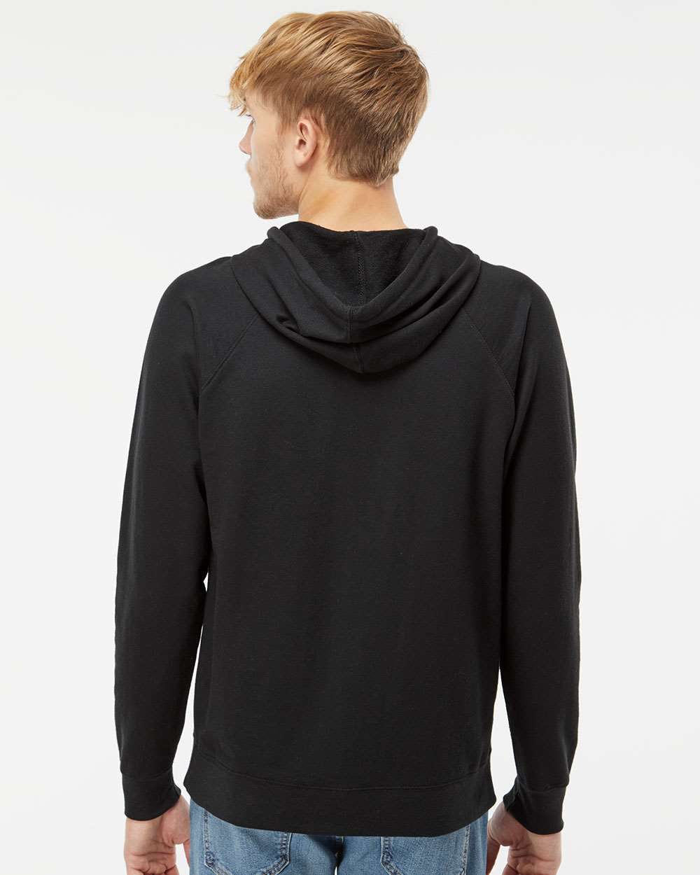 Unisex Lightweight Loopback Terry Hooded Pullover