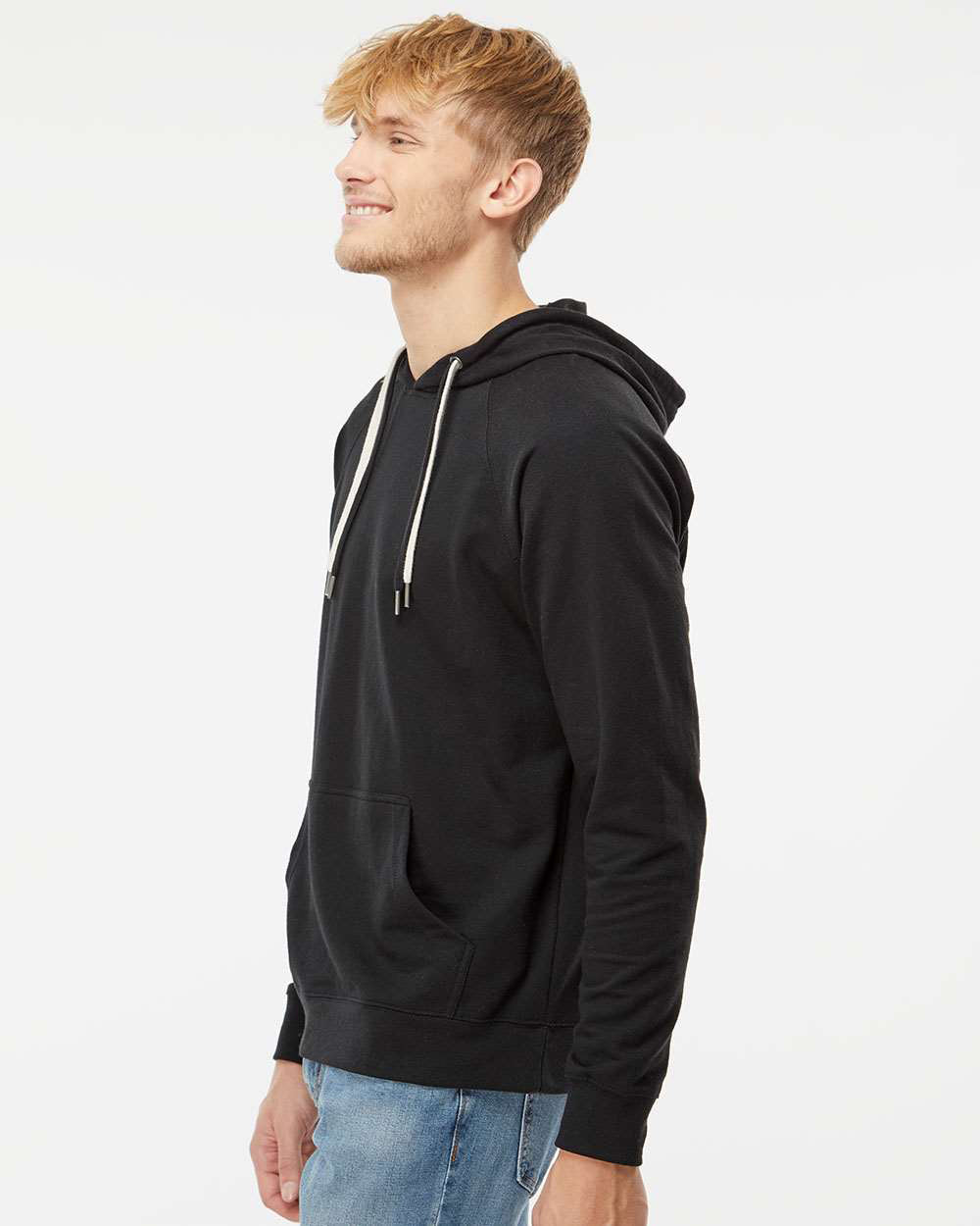 Unisex Lightweight Loopback Terry Hooded Pullover