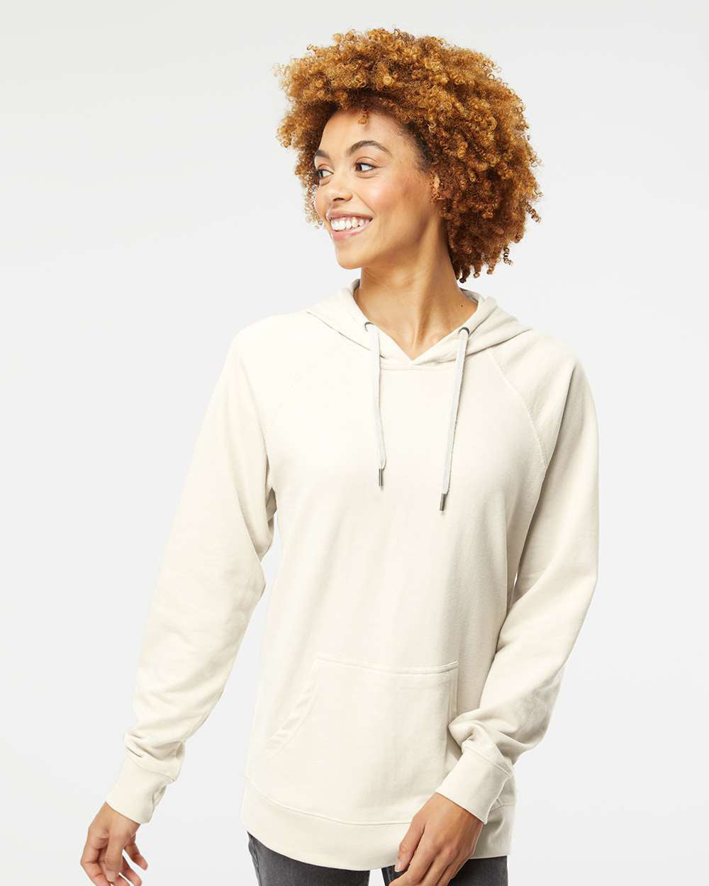 Unisex Lightweight Loopback Terry Hooded Pullover