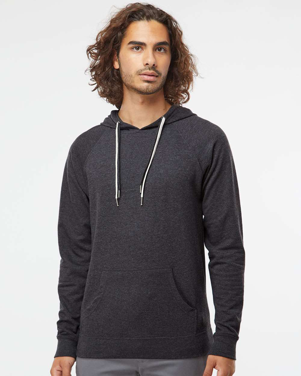 Unisex Lightweight Loopback Terry Hooded Pullover