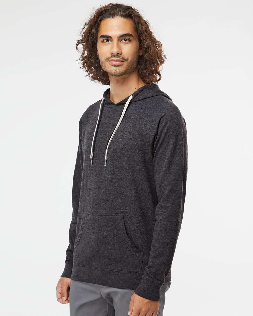 Unisex Lightweight Loopback Terry Hooded Pullover
