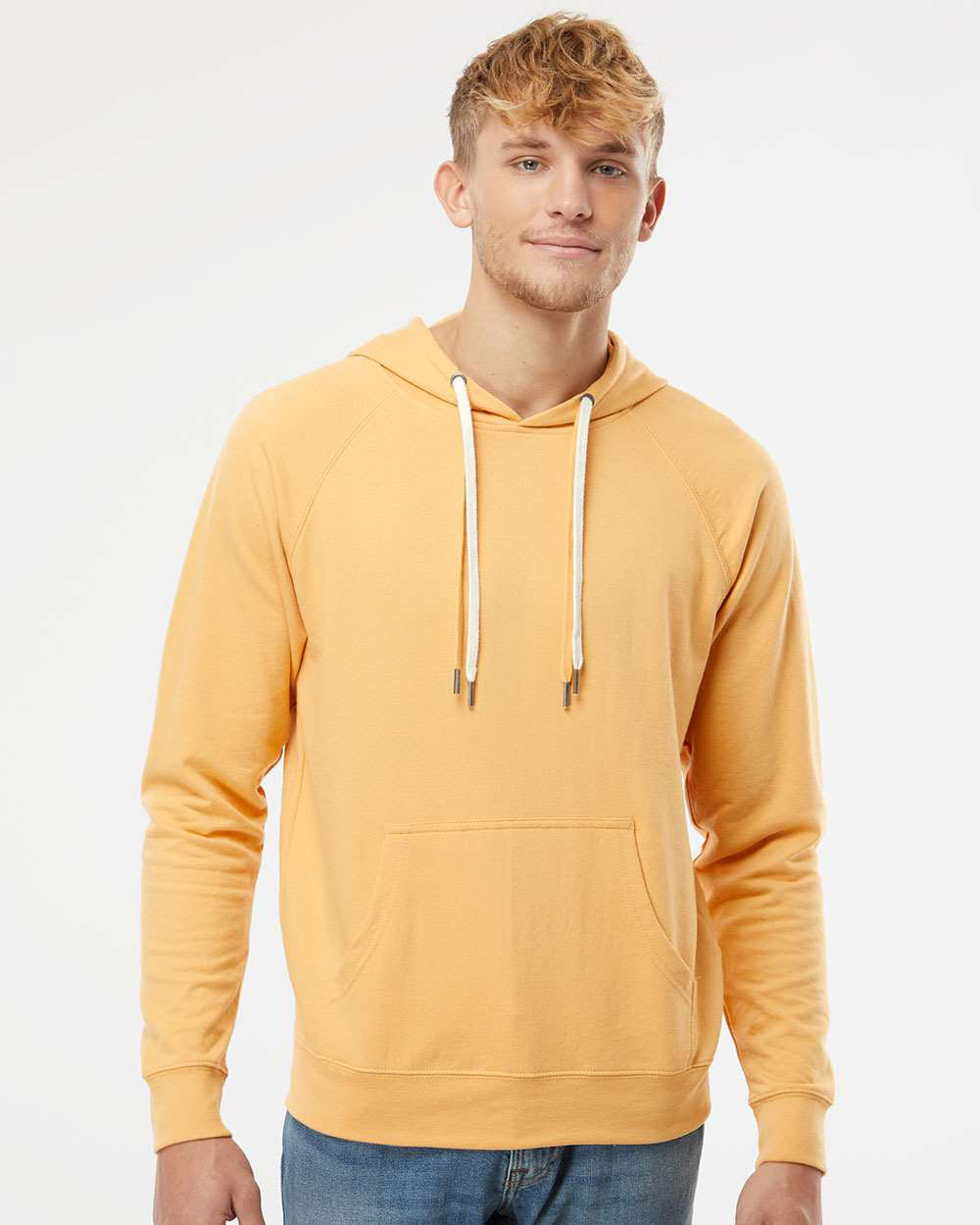 Unisex Lightweight Loopback Terry Hooded Pullover