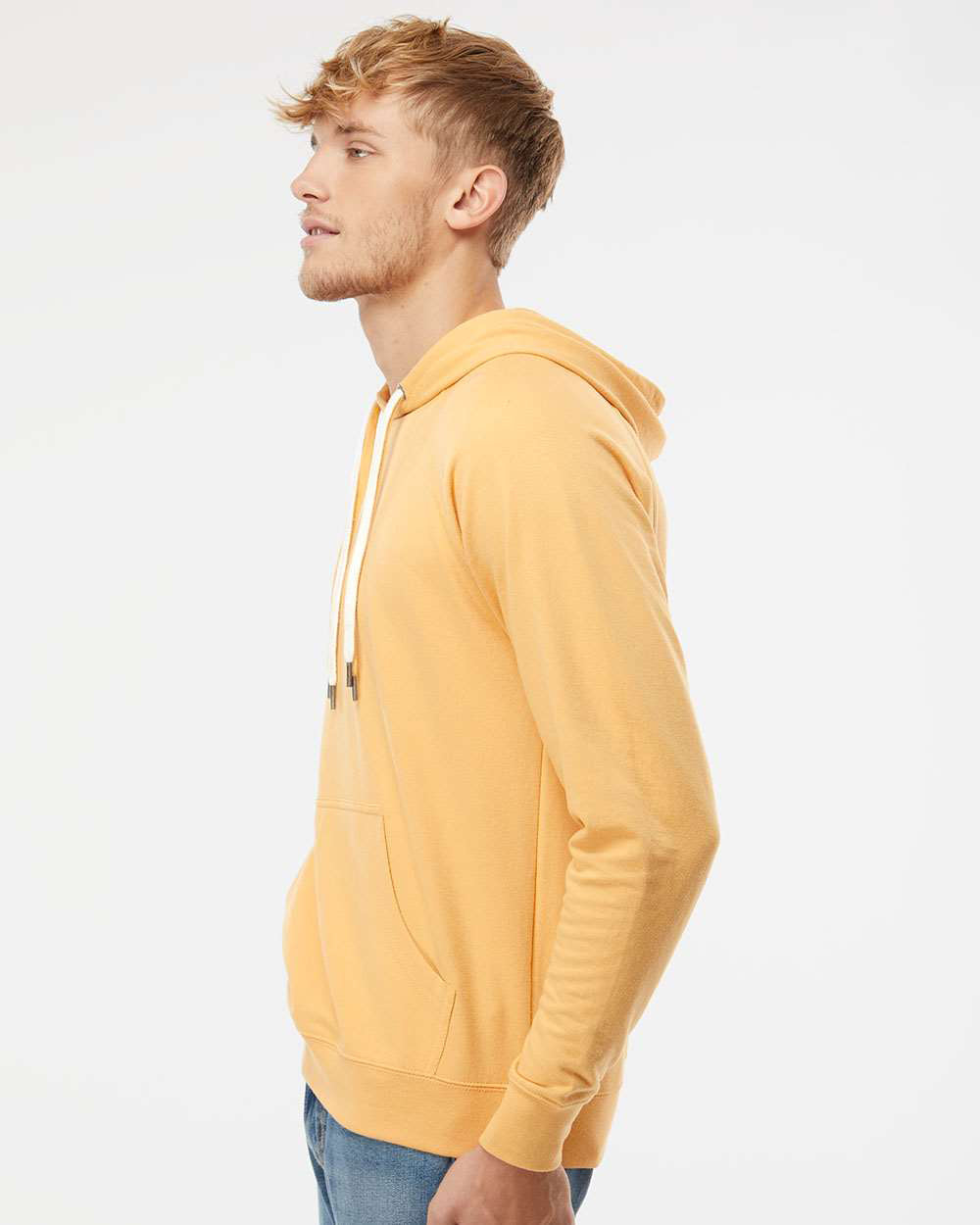 Unisex Lightweight Loopback Terry Hooded Pullover