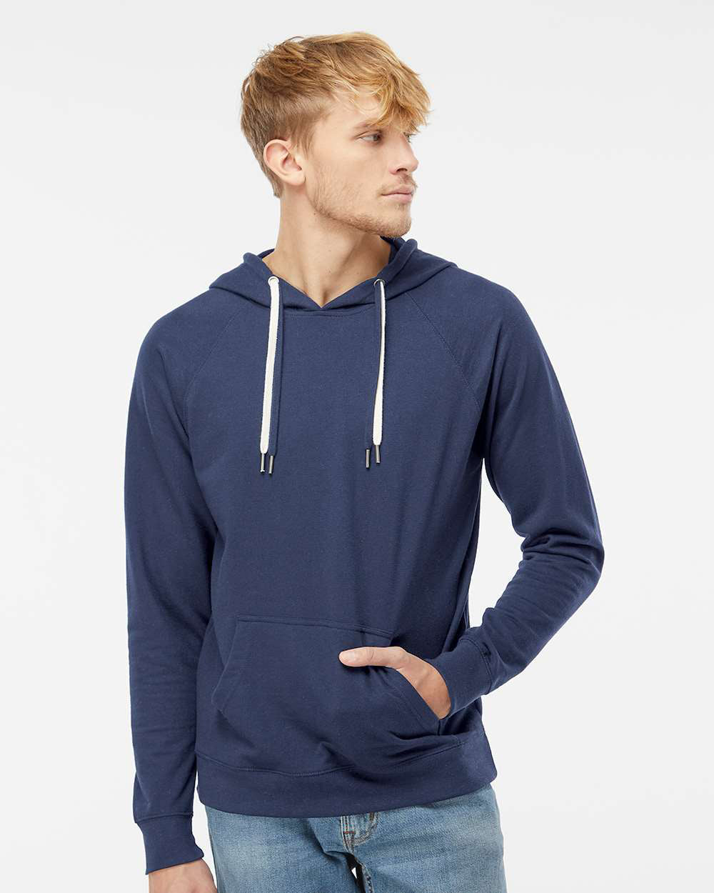Unisex Lightweight Loopback Terry Hooded Pullover