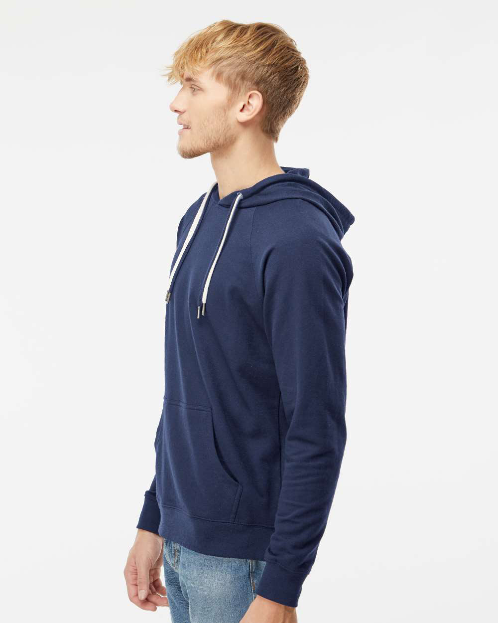 Unisex Lightweight Loopback Terry Hooded Pullover