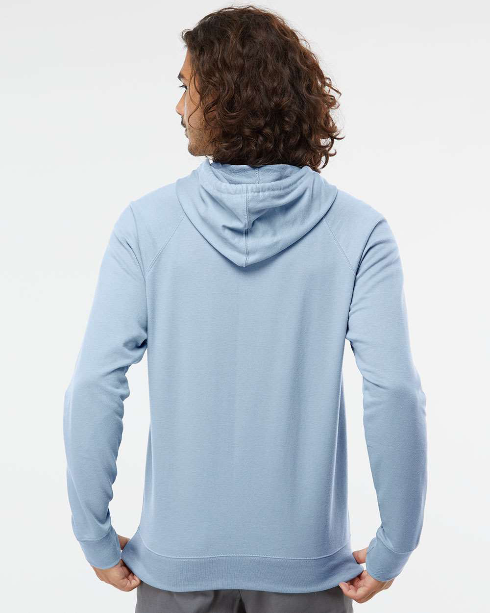 Unisex Lightweight Loopback Terry Hooded Pullover