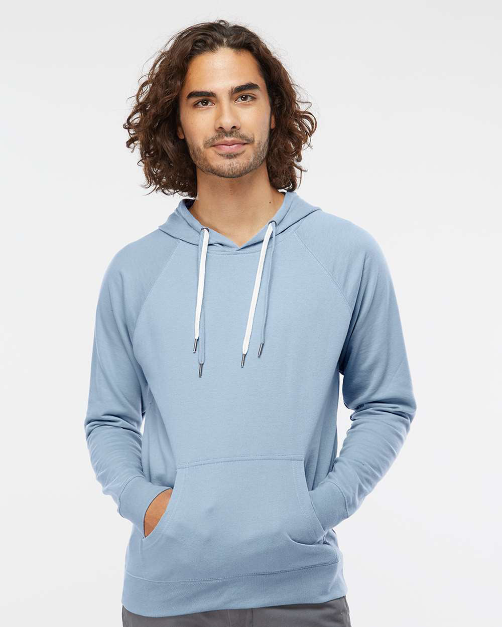Unisex Lightweight Loopback Terry Hooded Pullover