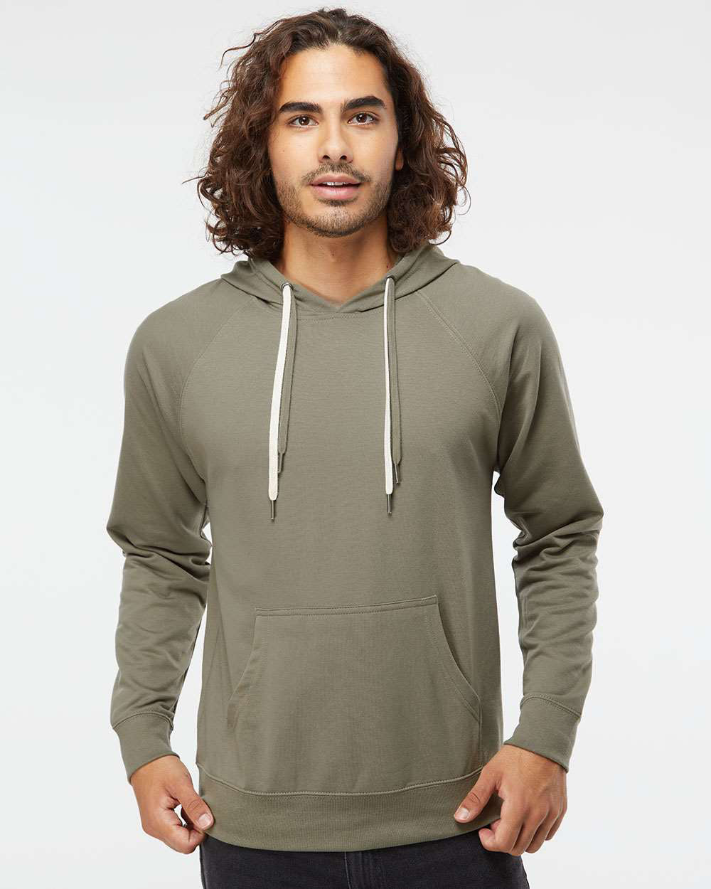 Unisex Lightweight Loopback Terry Hooded Pullover