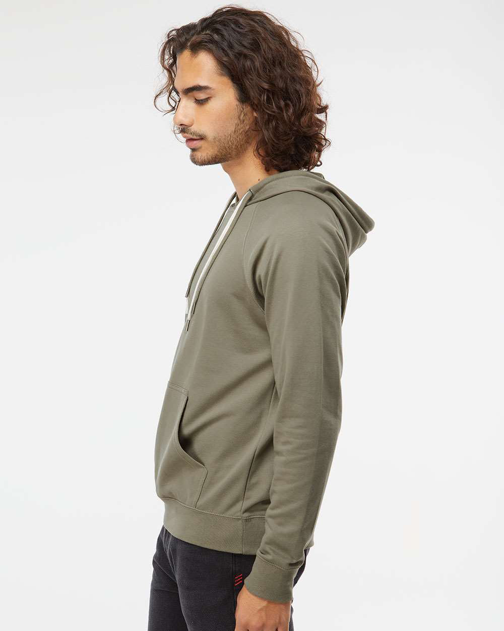 Unisex Lightweight Loopback Terry Hooded Pullover