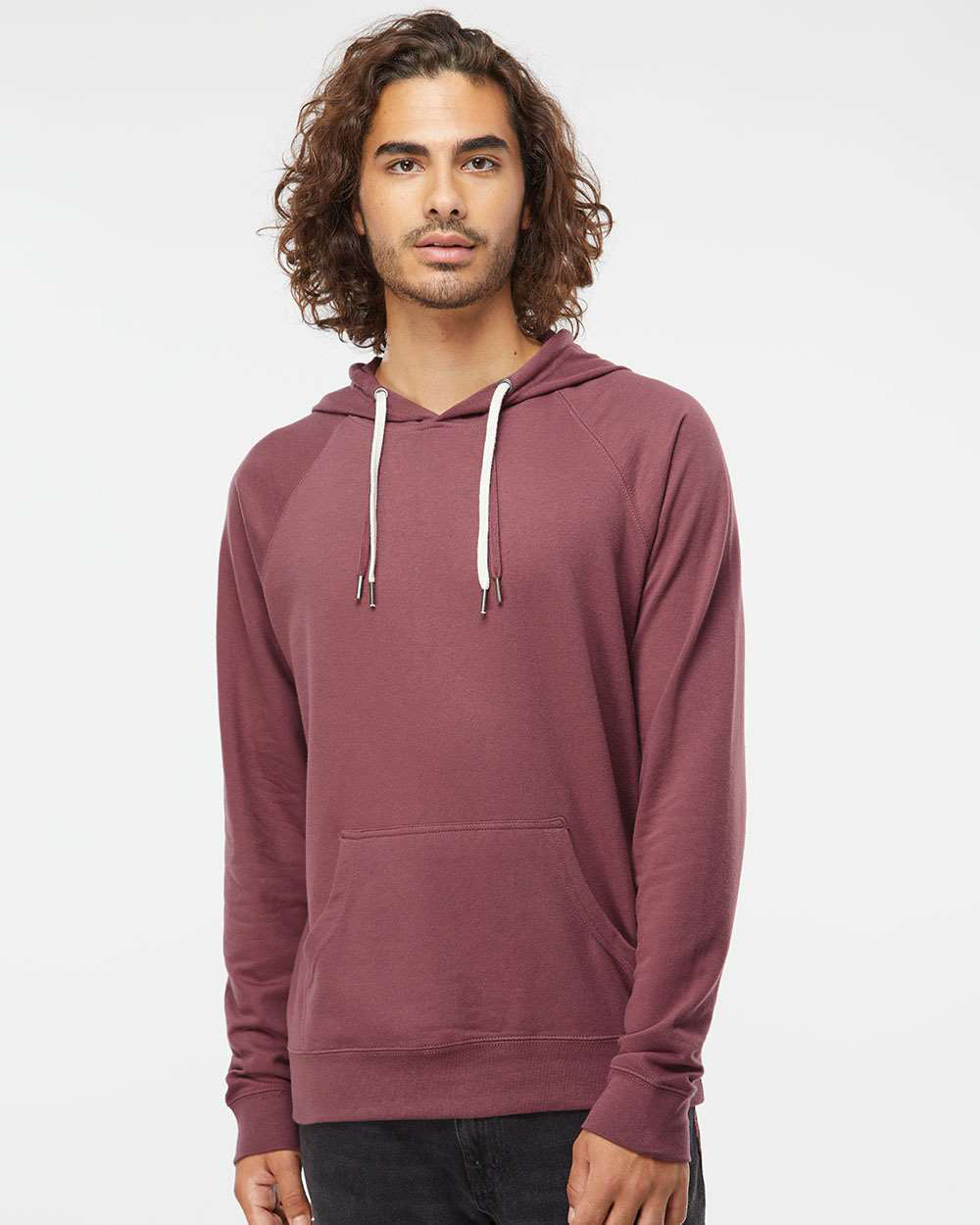 Unisex Lightweight Loopback Terry Hooded Pullover