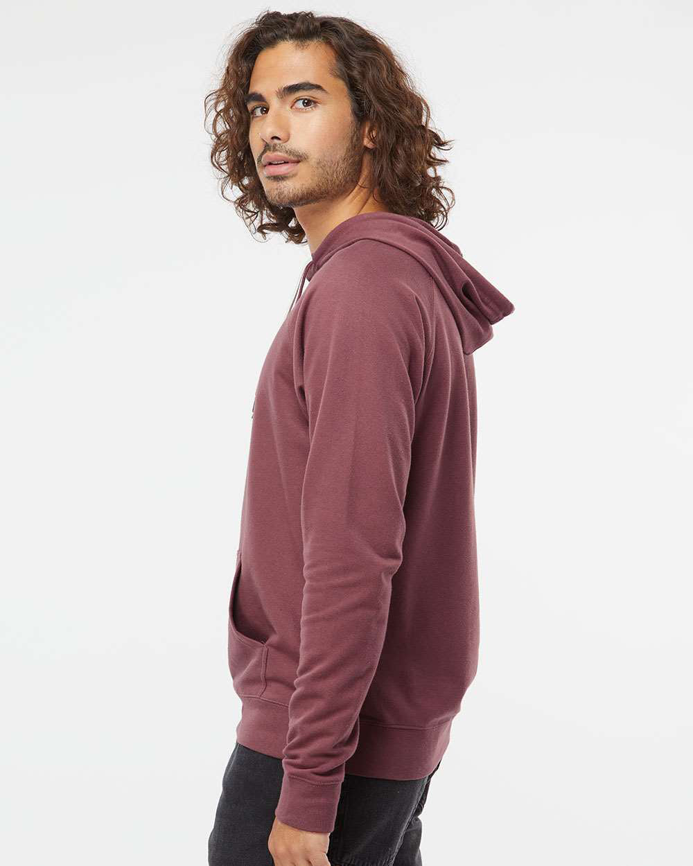 Unisex Lightweight Loopback Terry Hooded Pullover