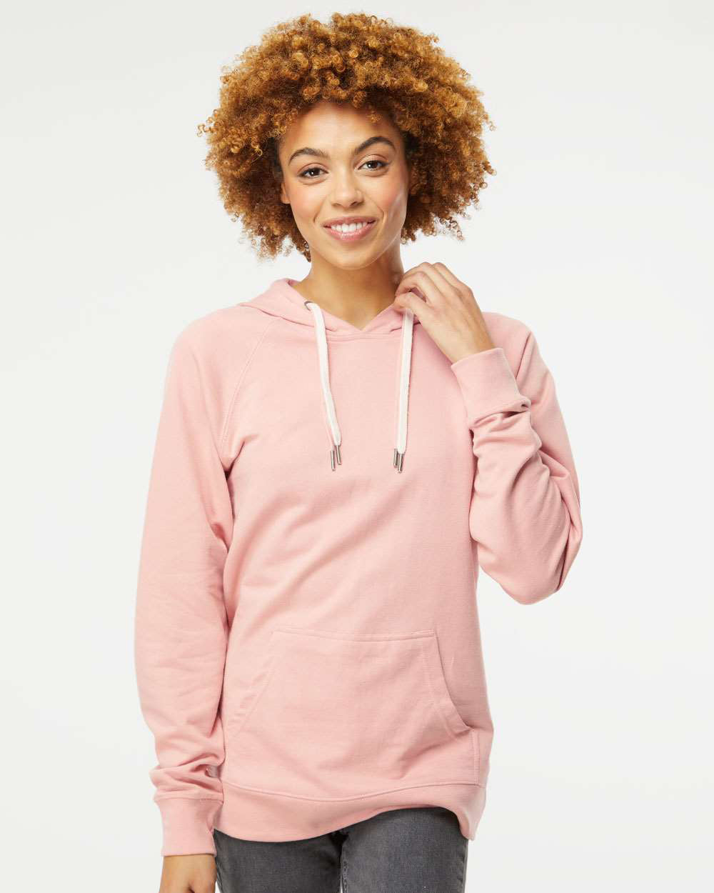 Unisex Lightweight Loopback Terry Hooded Pullover