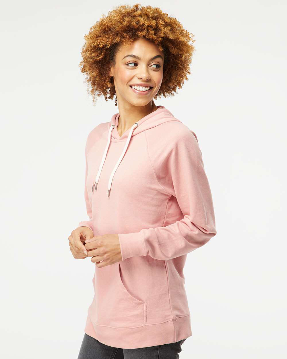 Unisex Lightweight Loopback Terry Hooded Pullover