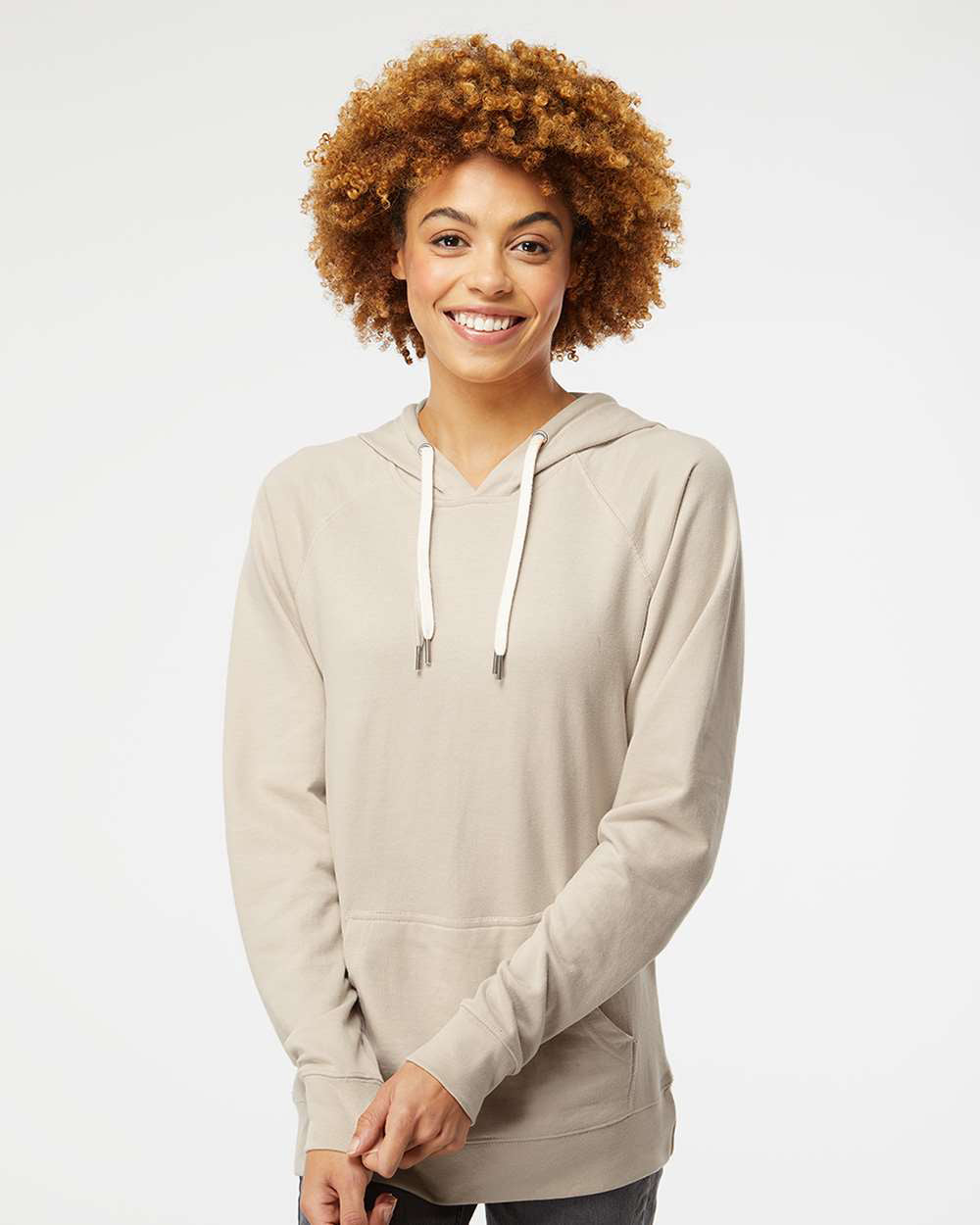 Unisex Lightweight Loopback Terry Hooded Pullover