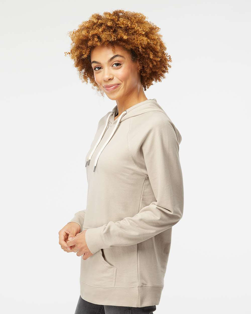 Unisex Lightweight Loopback Terry Hooded Pullover
