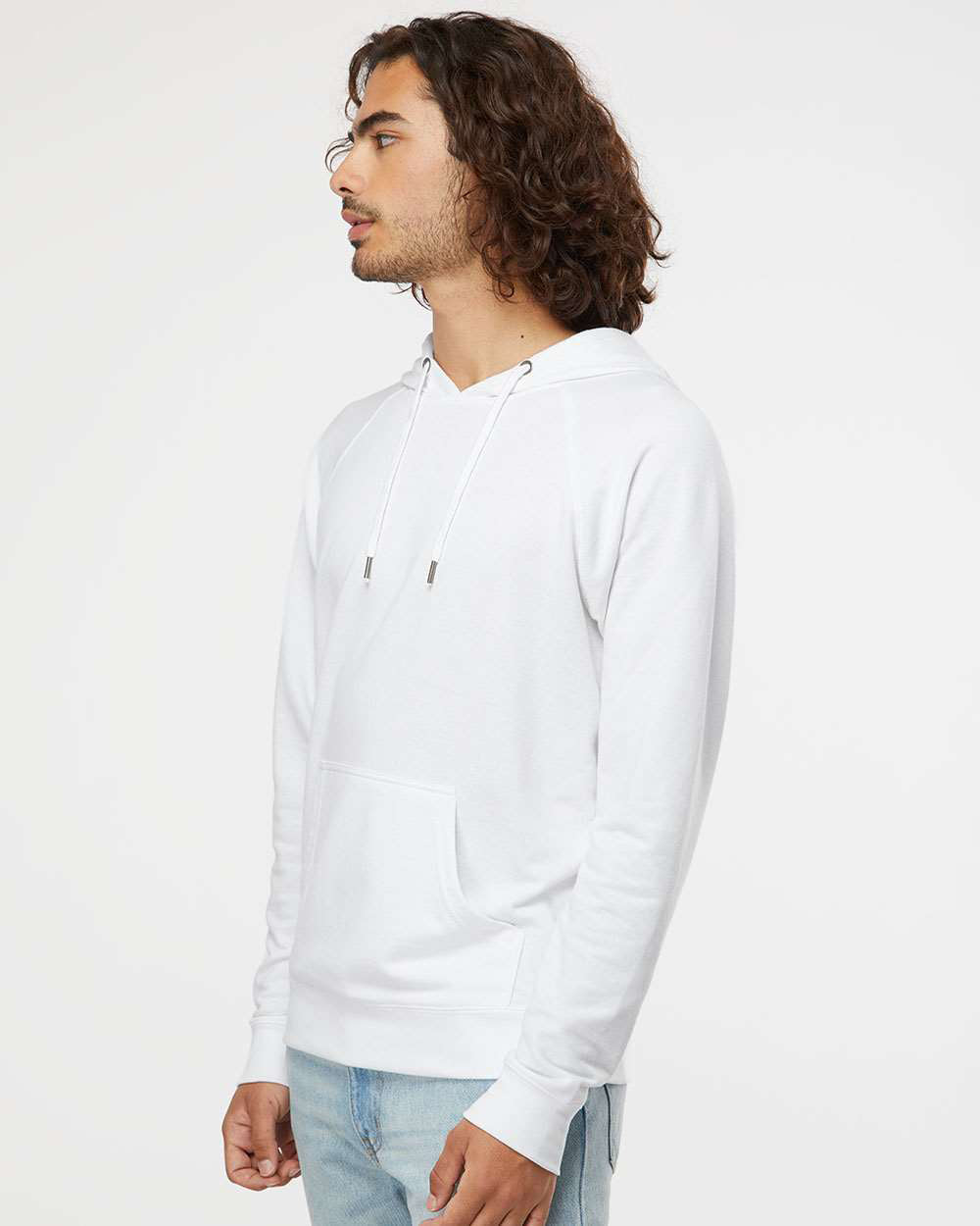 Unisex Lightweight Loopback Terry Hooded Pullover