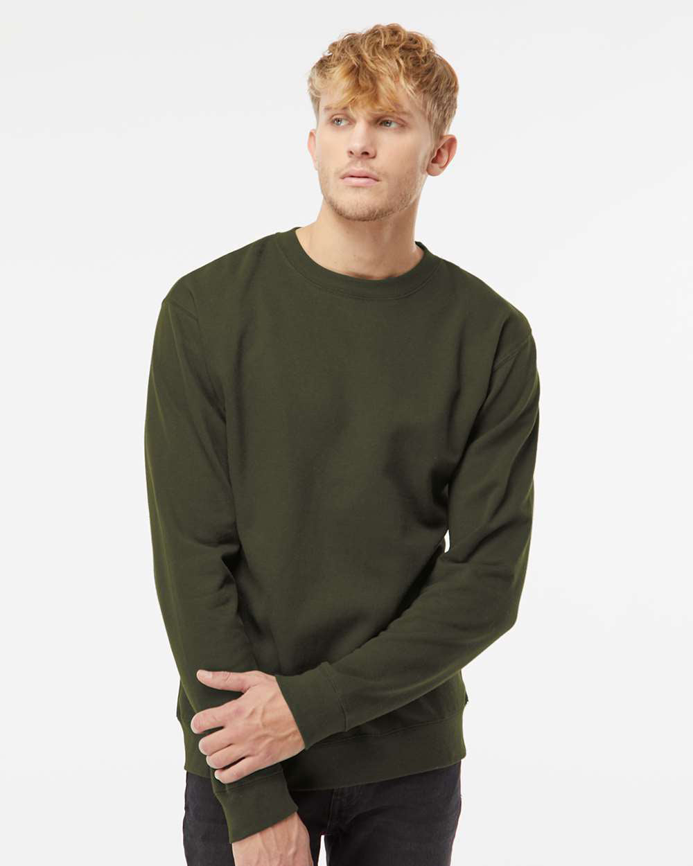 Independent Trading Company 8.5oz. Midweight Crew, crewneck — front view (2)
