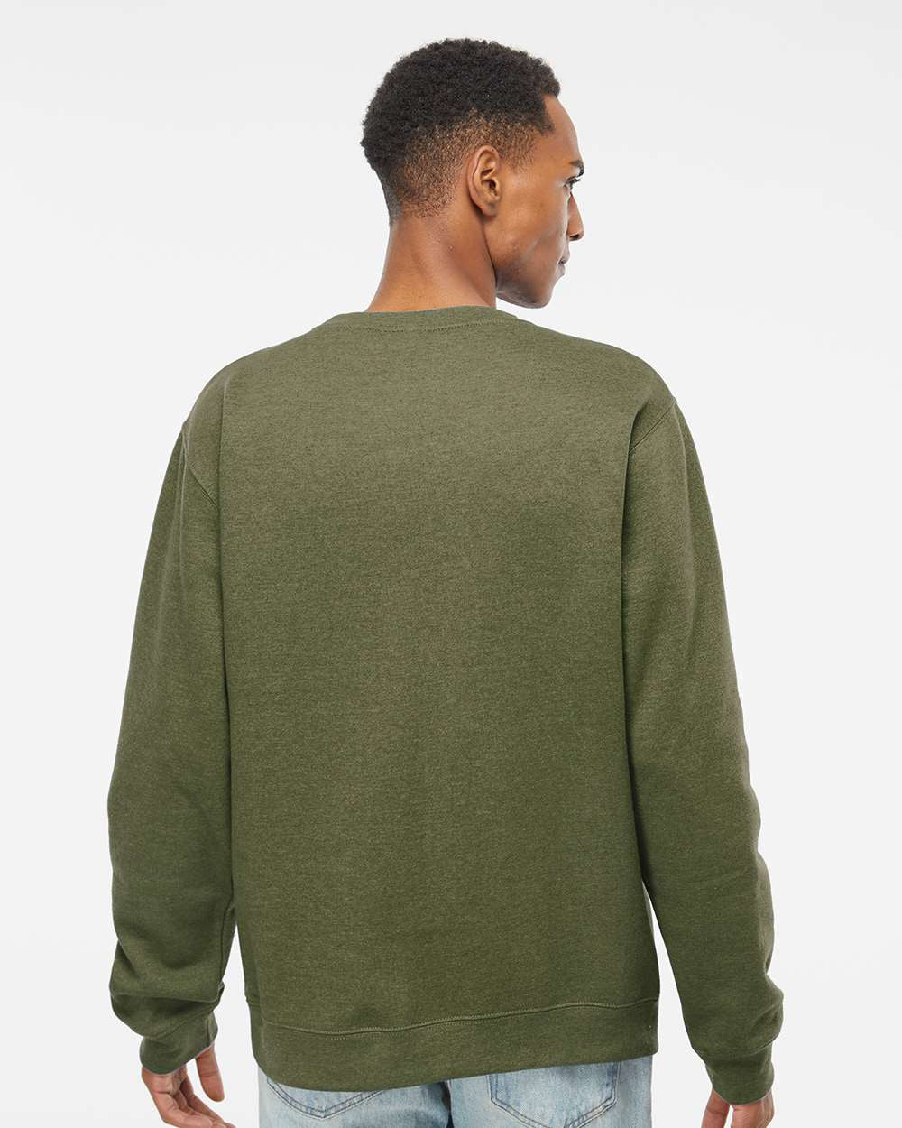 Independent Trading Company 8.5oz. Midweight Crew in Heather, crewneck — back view (4)