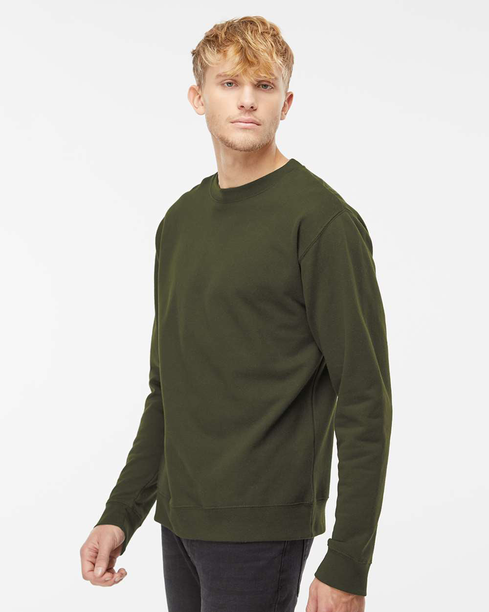 Independent Trading Company 8.5oz. Midweight Crew, crewneck — side view