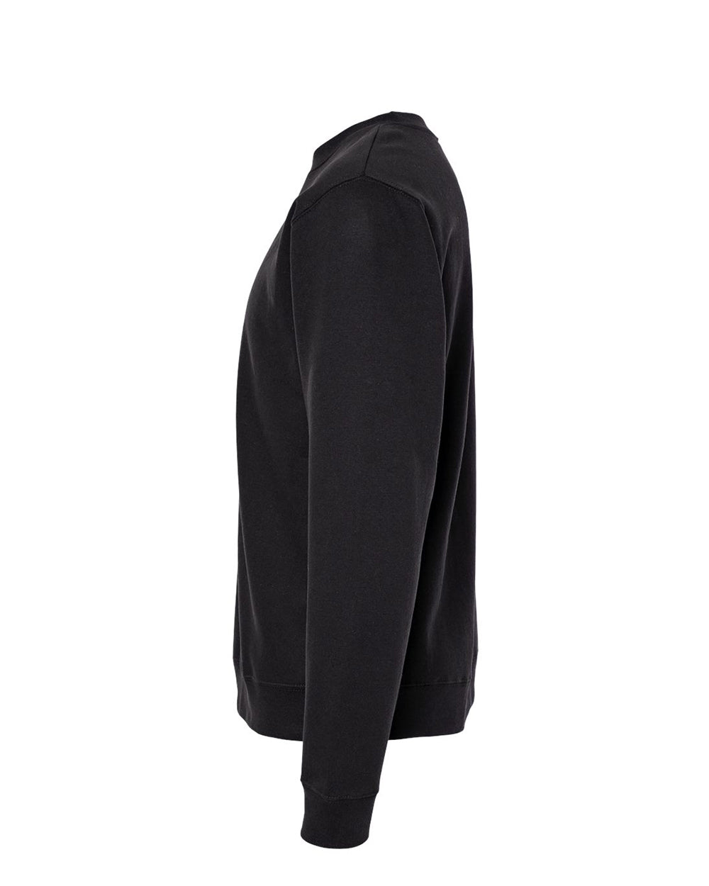 Independent Trading Company 8.5oz. Midweight Crew in Black, crewneck — side view