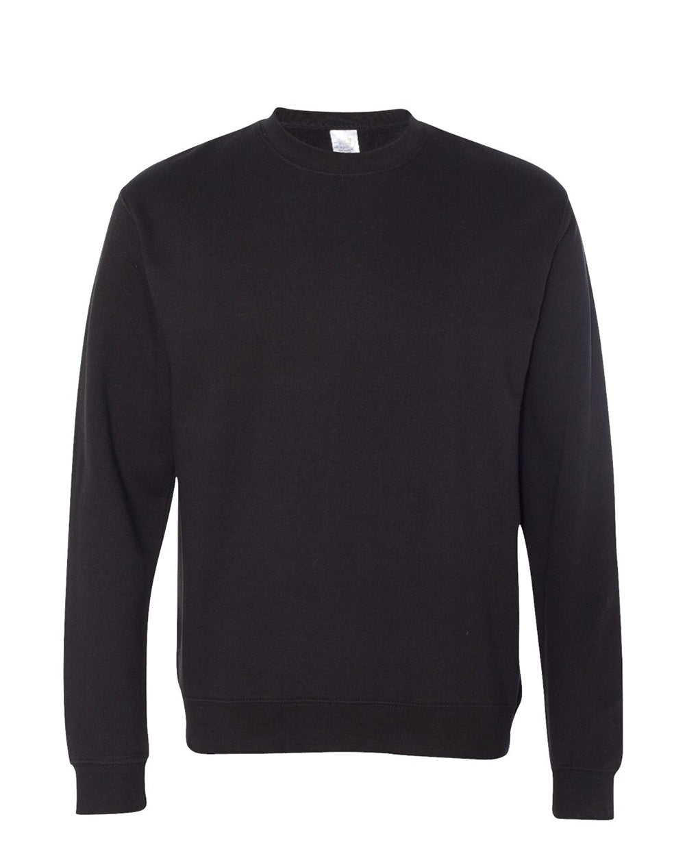 Independent Trading Company 8.5oz. Midweight Crew in Black, crewneck — front view