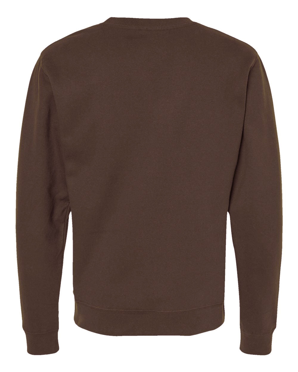 Independent Trading Company 8.5oz. Midweight Crew in Brown, crewneck — back view