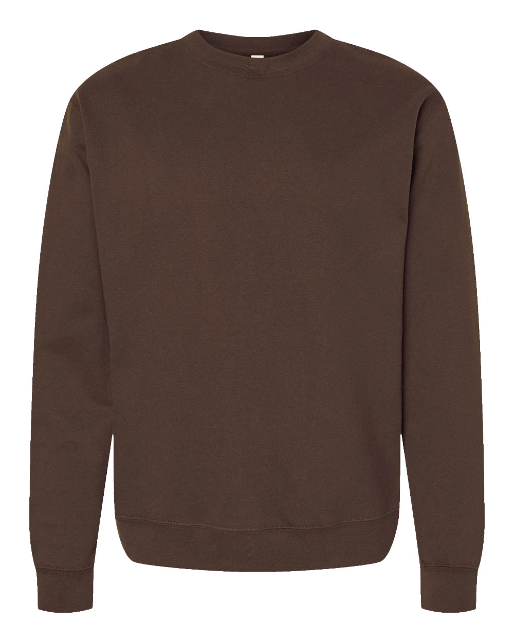 Independent Trading Company 8.5oz. Midweight Crew in Brown, crewneck — front view