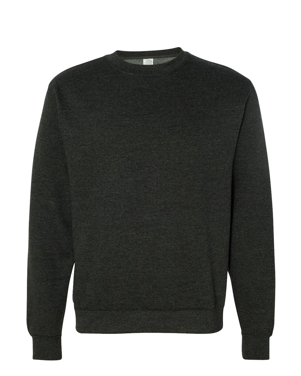 Independent Trading Company 8.5oz. Midweight Crew in Charcoal Heather, crewneck — front view