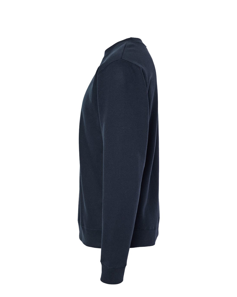 Independent Trading Company 8.5oz. Midweight Crew in Navy, crewneck — side view