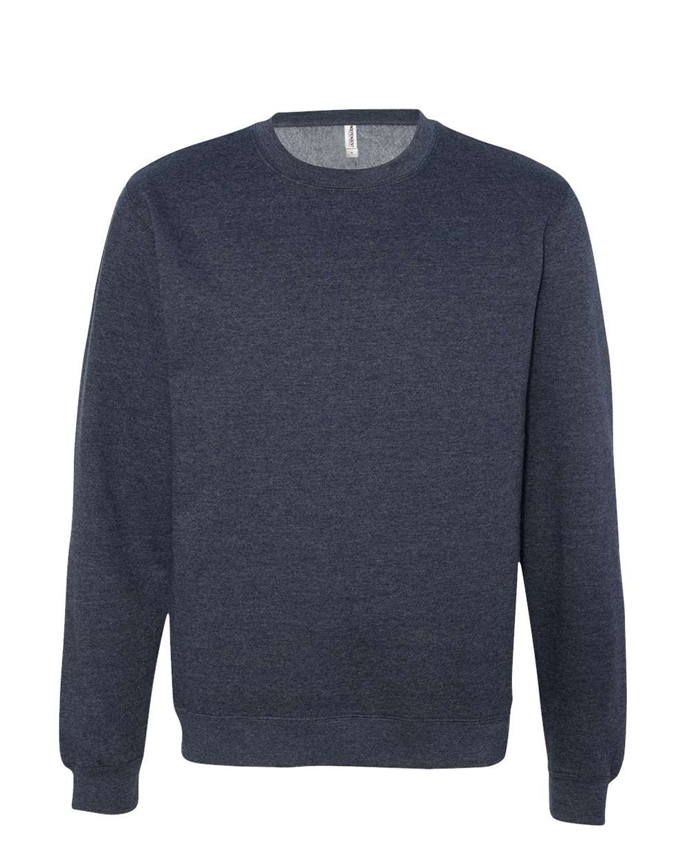 Independent Trading Company 8.5oz. Midweight Crew in Navy Heather, crewneck — front view