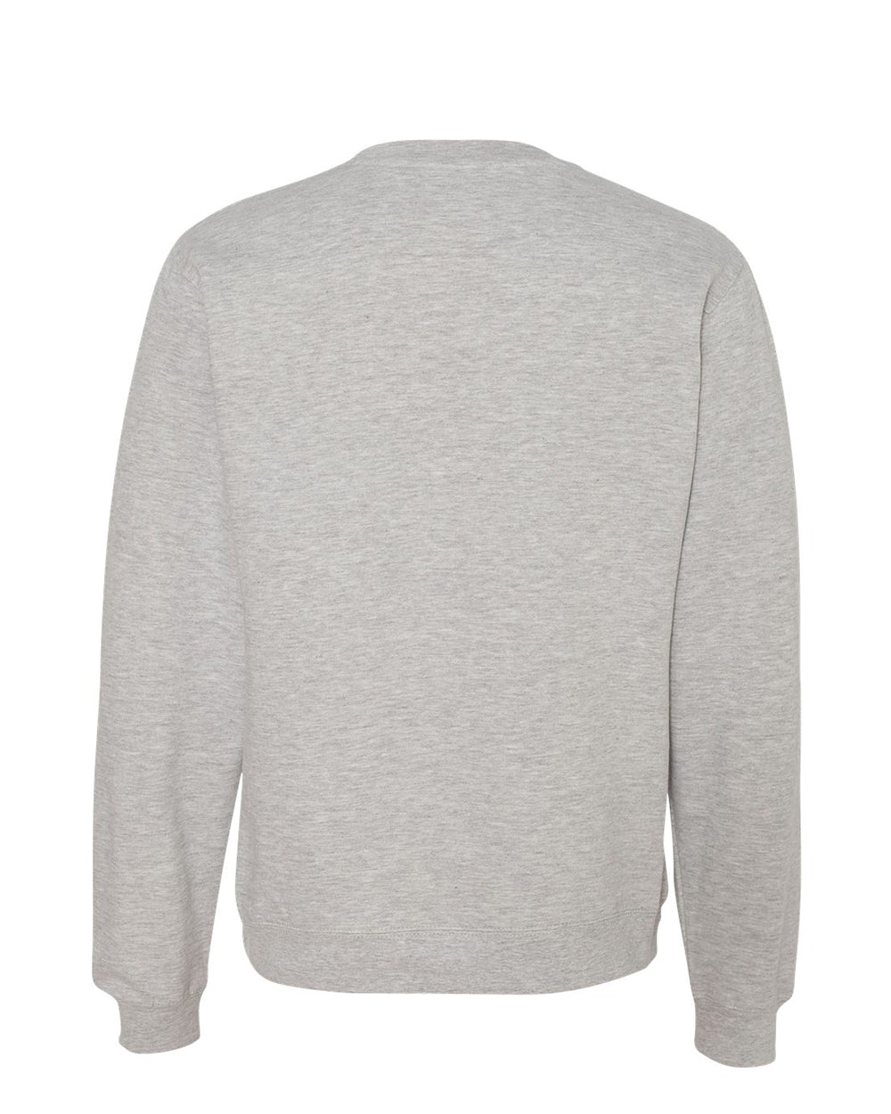 Independent Trading Company 8.5oz. Midweight Crew in Grey Heather, crewneck — back view