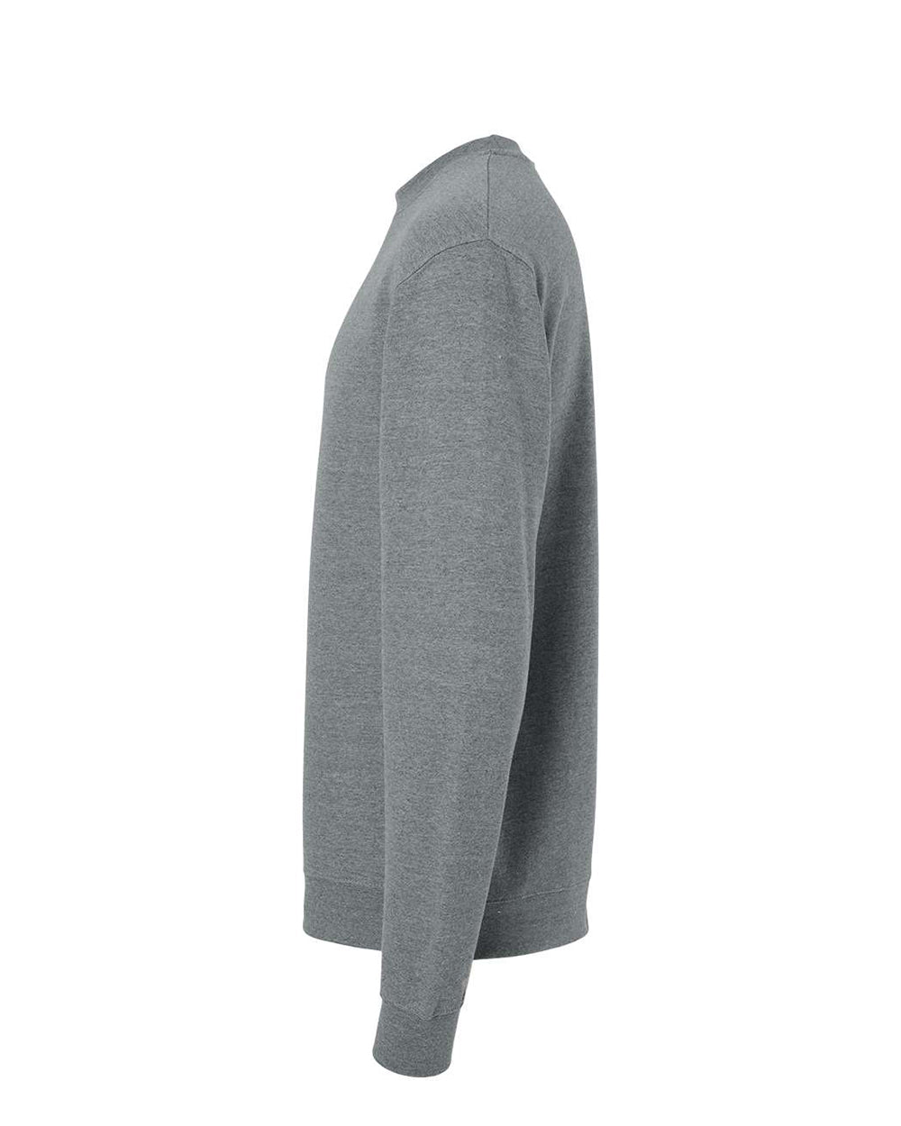 Independent Trading Company 8.5oz. Midweight Crew in Heather, crewneck — side view