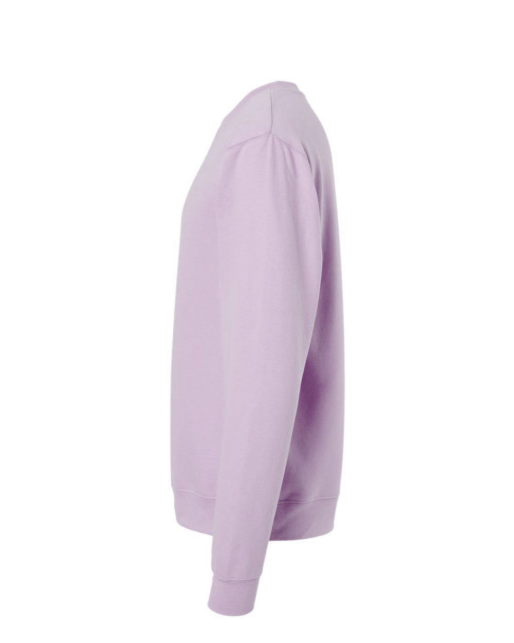 Independent Trading Company 8.5oz. Midweight Crew in Lavender, crewneck — side view