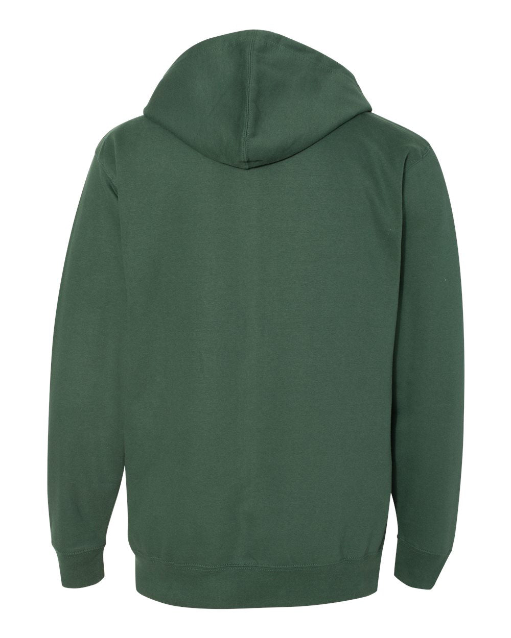 Independent Trading Company 8.5oz. Midweight Zip Hood in Green — back view (2)