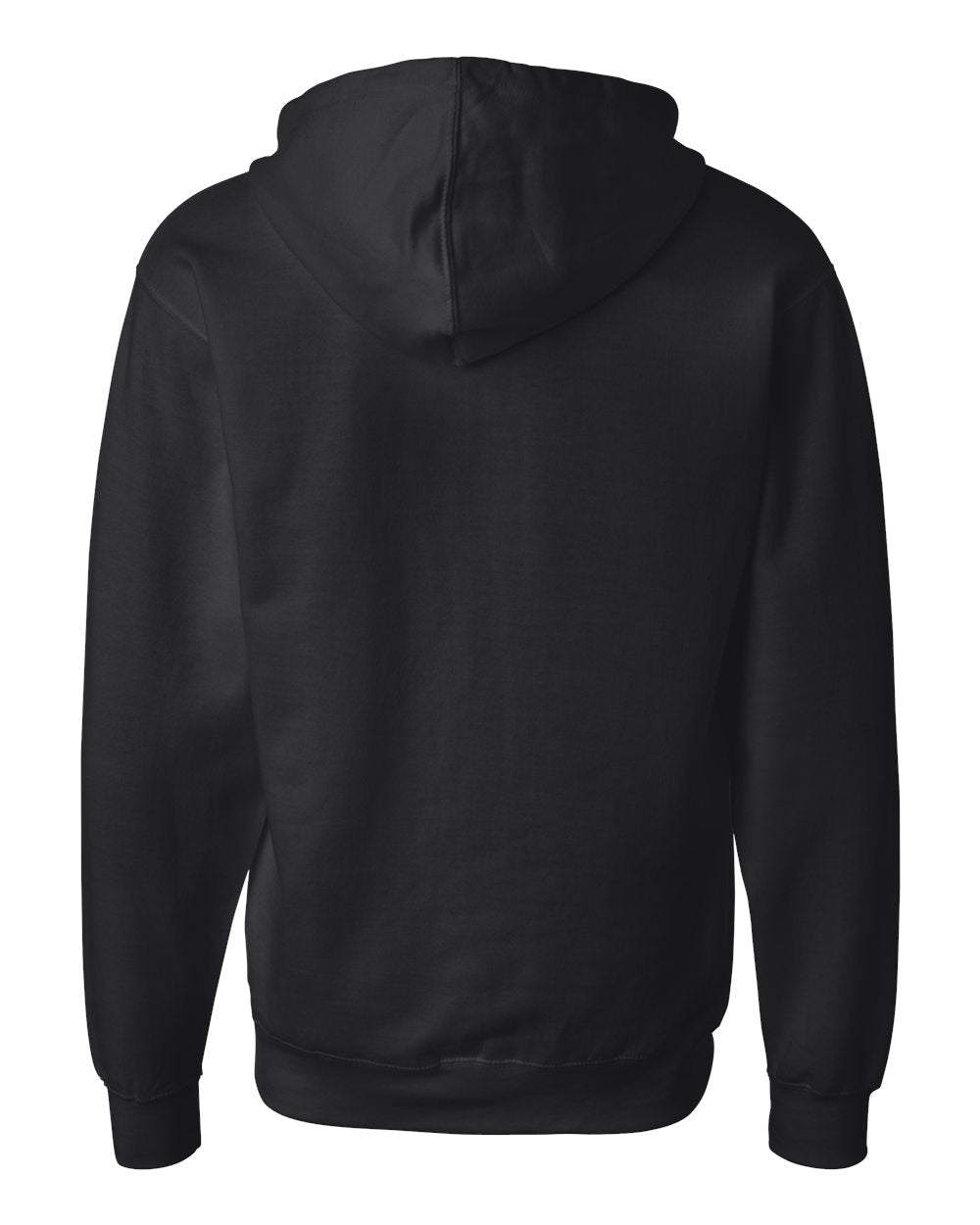 Independent Trading Company 8.5oz. Midweight Zip Hood in Black — back view