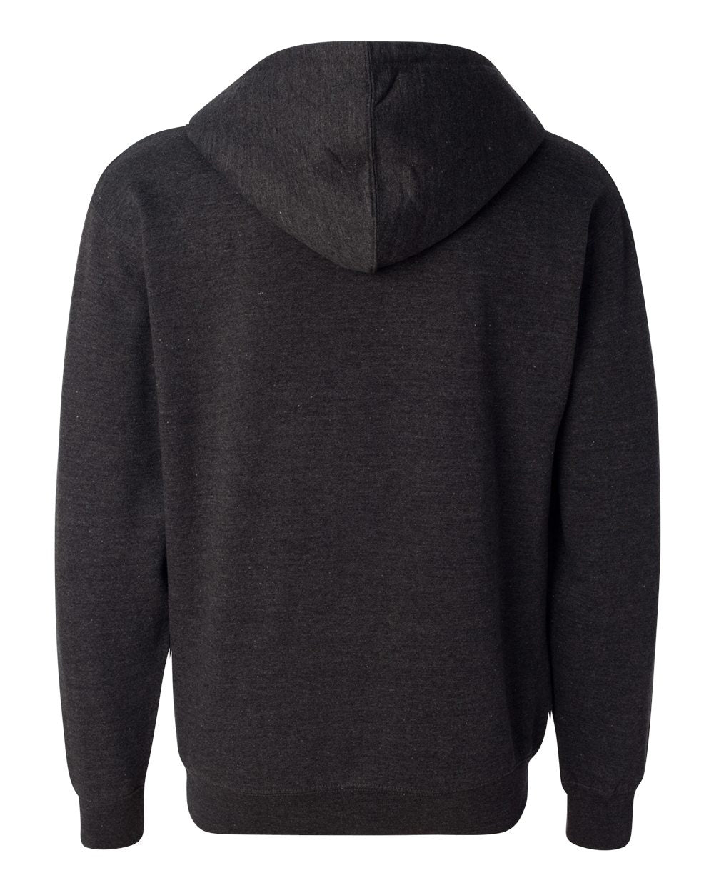 Independent Trading Company 8.5oz. Midweight Zip Hood in Charcoal Heather — back view