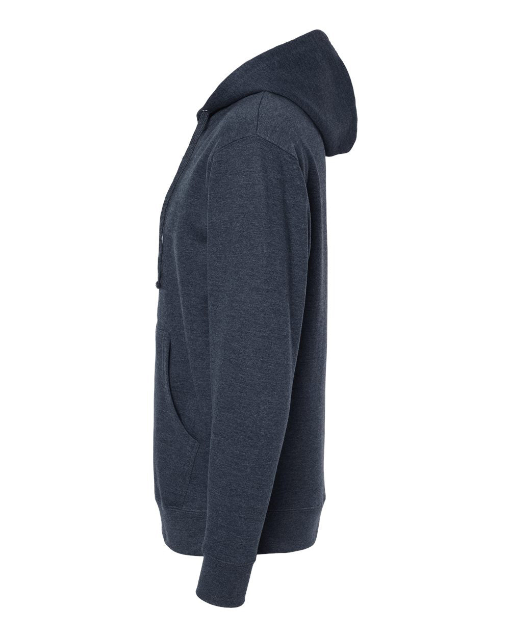 Independent Trading Company 8.5oz. Midweight Zip Hood in Navy Heather — side view