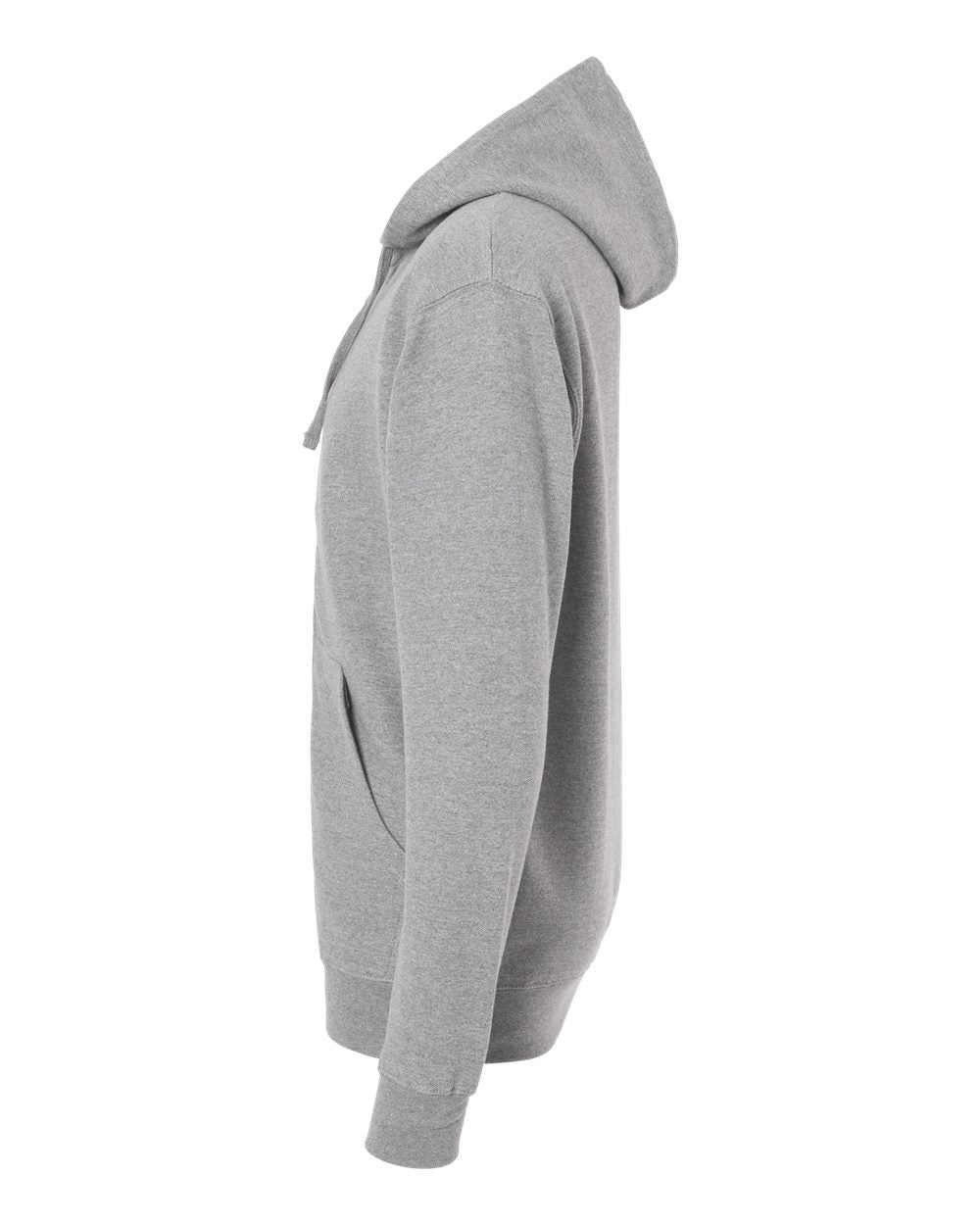Independent Trading Company 8.5oz. Midweight Zip Hood in Grey Heather — side view