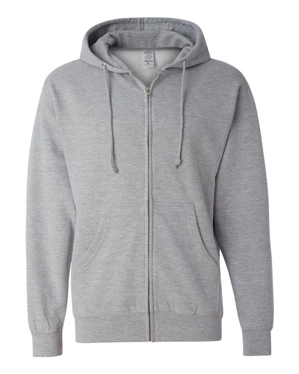 Independent Trading Company 8.5oz. Midweight Zip Hood in Grey Heather — front view