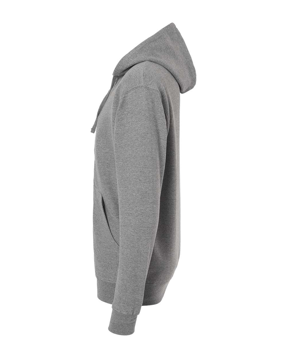 Independent Trading Company 8.5oz. Midweight Zip Hood in Heather — side view