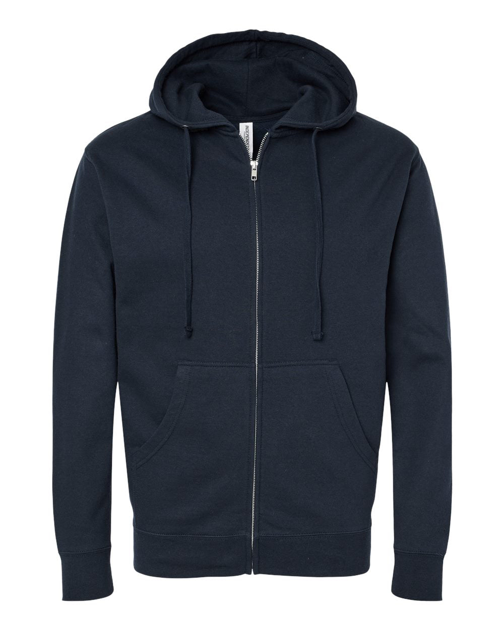 Independent Trading Company 8.5oz. Midweight Zip Hood in Navy — front view