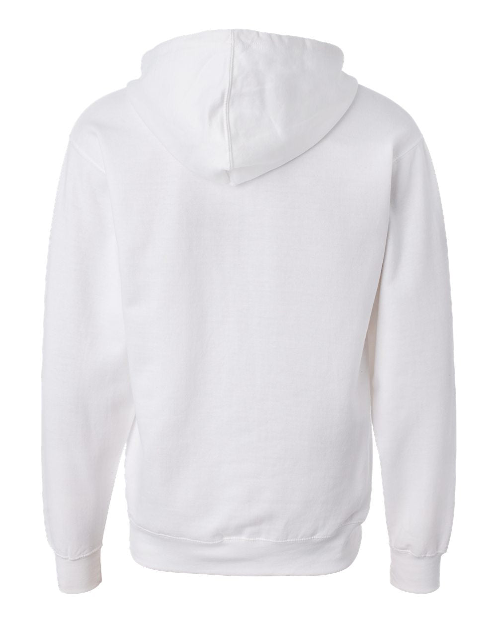 Independent Trading Company 8.5oz. Midweight Zip Hood in White — back view