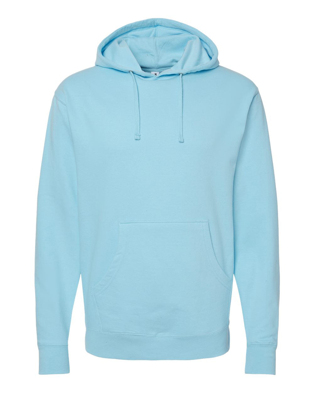 Independent Trading Company 8.5oz. Midweight Pullover Hood in Blue Aqua — front view