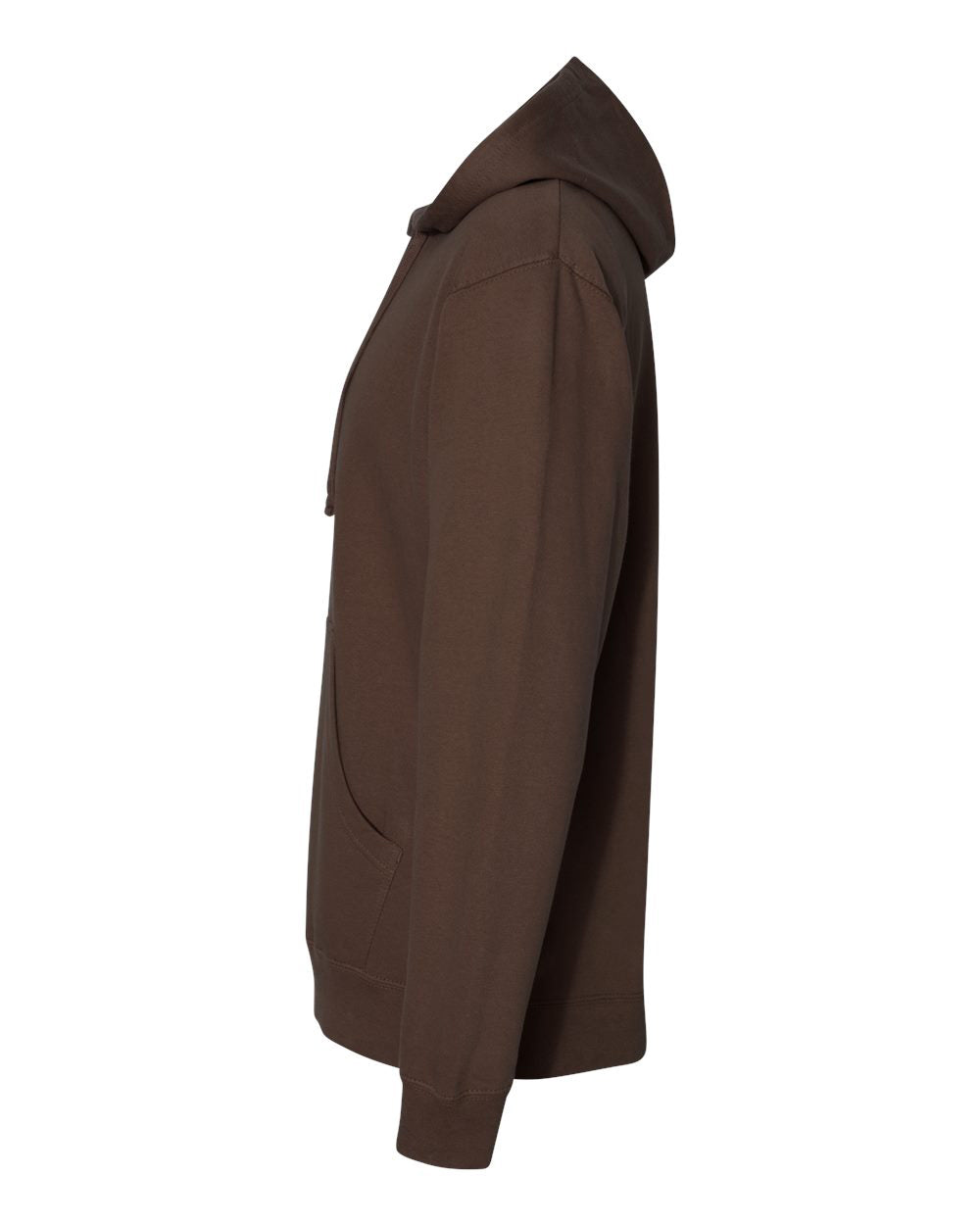 Independent Trading Company 8.5oz. Midweight Pullover Hood in Brown — side view