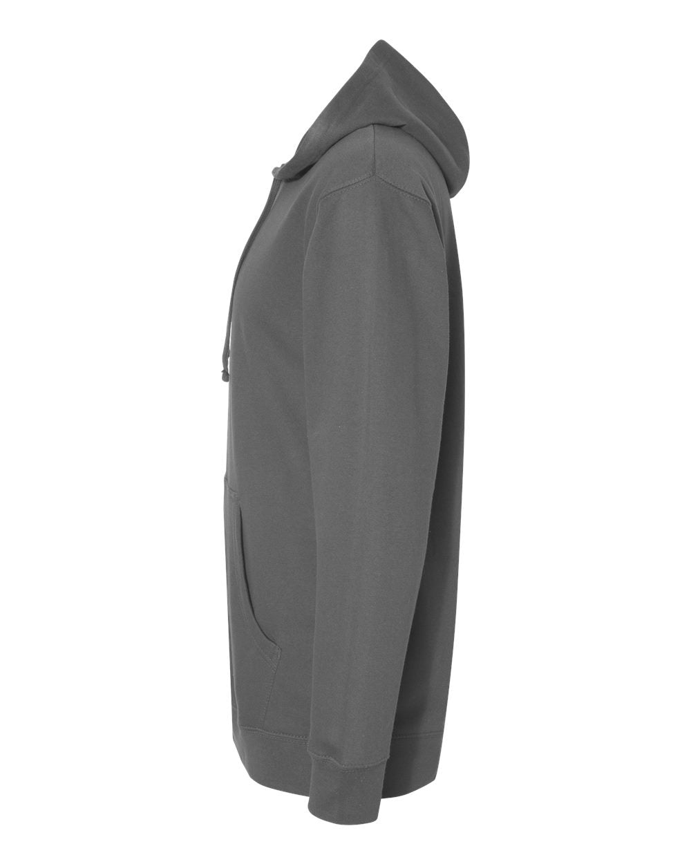Independent Trading Company 8.5oz. Midweight Pullover Hood in Charcoal — side view