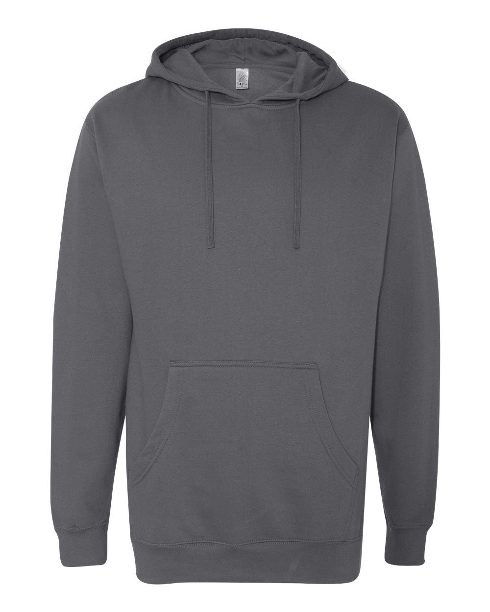 Independent Trading Company 8.5oz. Midweight Pullover Hood in Charcoal — front view