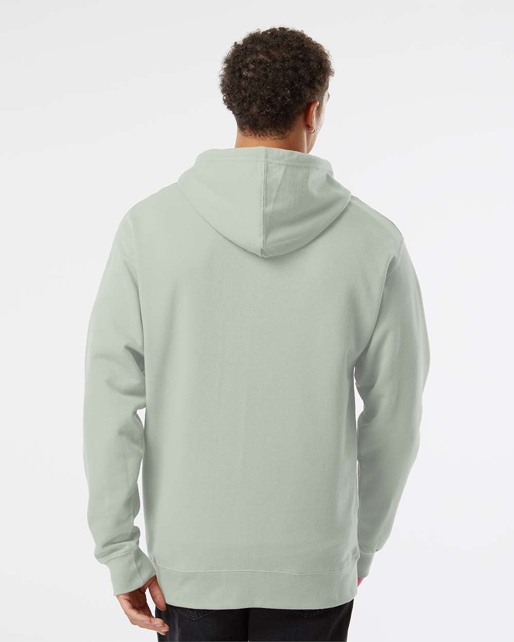 Independent Trading Company 8.5oz. Midweight Pullover Hood in Sage — back view