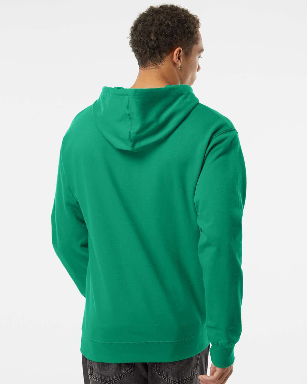 Independent Trading Company 8.5oz. Midweight Pullover Hood in Kelly Green — back view (2)